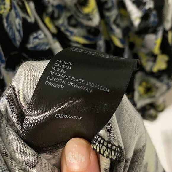 Free people Women's Baja Babe Blouse Boho Flowers Tie Back Cold Shoulder Top - Picture 5 of 5